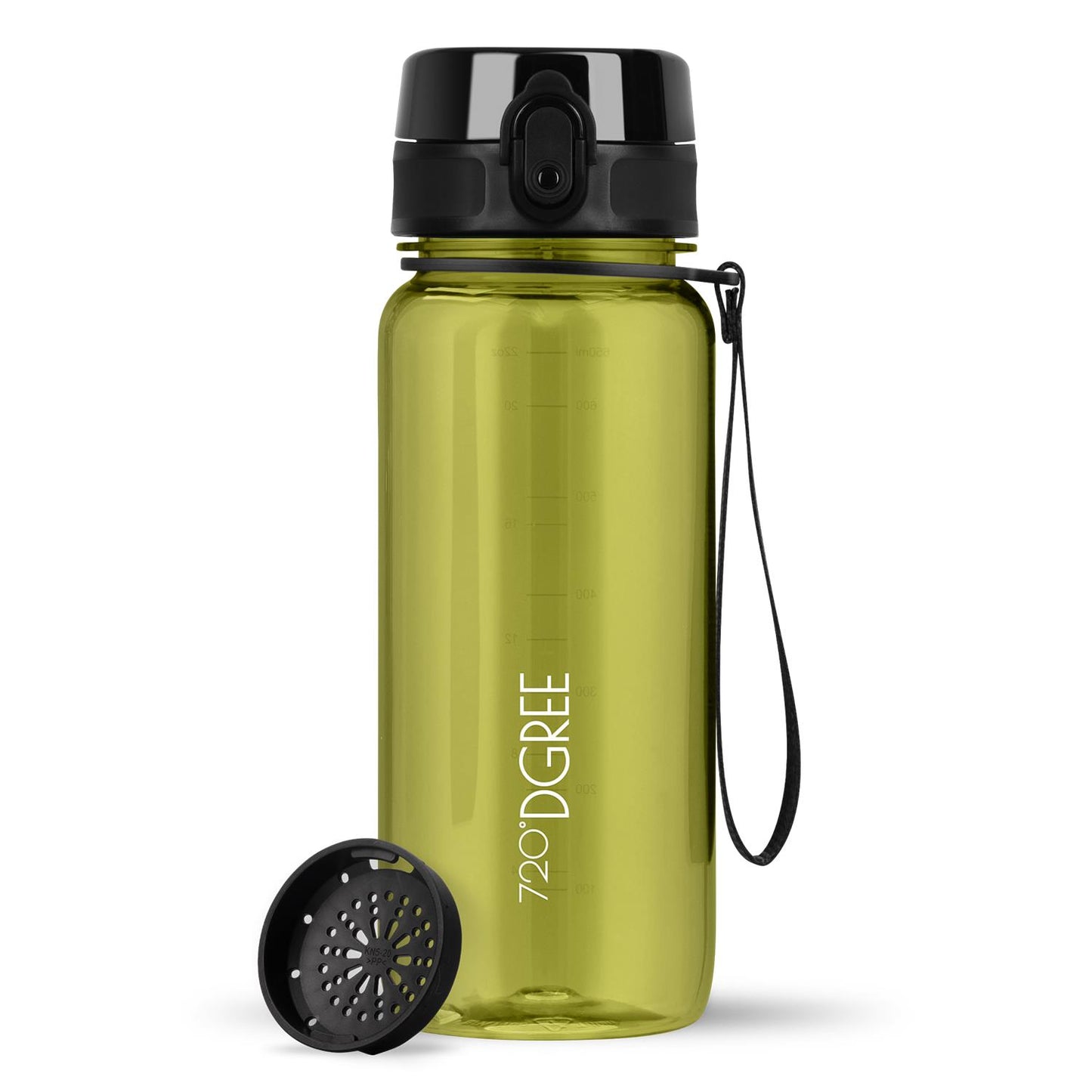 Trinkflasche 720DGREE uberBottle Trinkflasche 650ml crystalClear Sieb